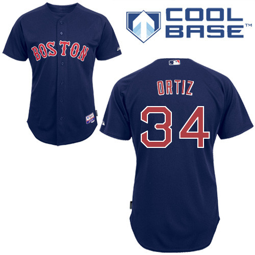 David Ortiz #34 Youth Baseball Jersey-Boston Red Sox Authentic Alternate Navy Cool Base MLB Jersey